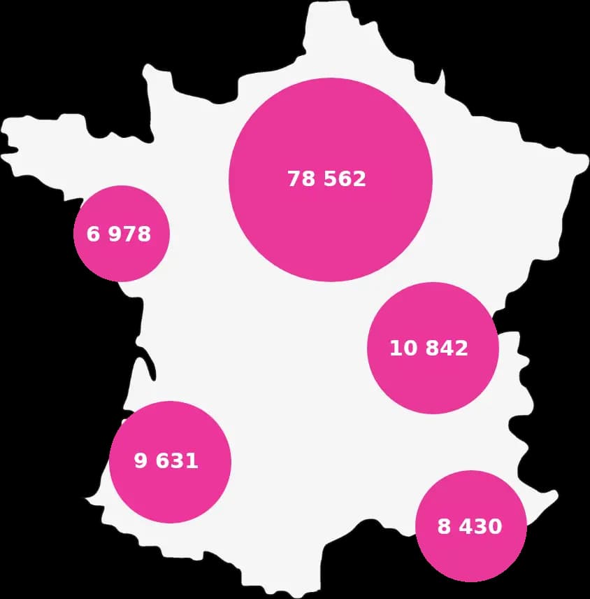 repartition freelance region